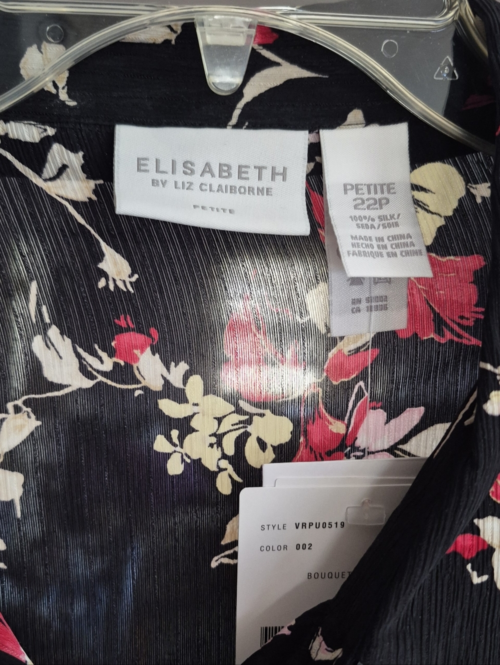 Elisabeth By Liz Claiborne Silk Floral Blouse - Picture 2 of 6